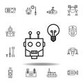 Robotics machine outline icon. set of robotics illustration icons. signs, symbols can be used for web, logo, mobile app, UI, UX Royalty Free Stock Photo