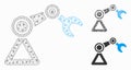 Robotics Manipulator Vector Mesh Wire Frame Model and Triangle Mosaic Icon Royalty Free Stock Photo