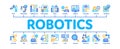 Robotics Master Minimal Infographic Banner Vector