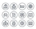 Robotics, mechanical engineering, robots, icons Royalty Free Stock Photo