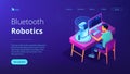 Robotics programming isometric3D landing page. Royalty Free Stock Photo