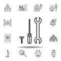 Robotics repair outline icon. set of robotics illustration icons. signs, symbols can be used for web, logo, mobile app, UI, UX Royalty Free Stock Photo