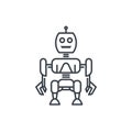 Robotics, robot vector illustration, linear style