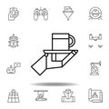 Robotics robot waiter cup outline icon. set of robotics illustration icons. signs, symbols can be used for web, logo, mobile app,