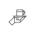 Robotics robot waiter cup outline icon. Signs and symbols can be used for web, logo, mobile app, UI, UX