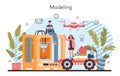 Robotics school course concept. Robotic engineering and constructing lesson Royalty Free Stock Photo