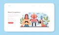 Robotics school course web banner or landing page. Robotic competition Royalty Free Stock Photo