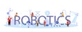 Robotics school subject typographic header concept. Robot