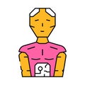 robotics tech enthusiast icon color illustration