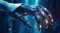 Robotics technologies, wires inside the robotic arm. Generative AI