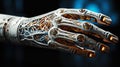 Robotics technologies, wires inside the robotic arm. Generative AI