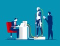 Robotics and technology. Concept business vector illustration, Robot, Technology, Artificial intelligence Royalty Free Stock Photo
