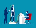 Robotics and technology. Concept business vector illustration, Robot, Technology, Artificial intelligence Royalty Free Stock Photo
