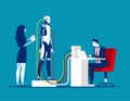 Robotics and technology. Concept business vector illustration, Robot, Technology, Artificial intelligence Royalty Free Stock Photo