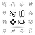 Robotics tools utensils outline icon. set of robotics illustration icons. signs, symbols can be used for web, logo, mobile app, UI