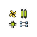 Robotics tools utensils outline icon. Signs and symbols can be used for web, logo, mobile app, UI, UX on white