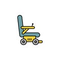 Robotics wheelchair outline icon. Signs and symbols can be used for web, logo, mobile app, UI, UX on white background