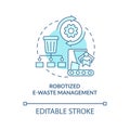 Robotized e-waste management process concept icon