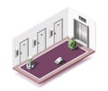 Robotized Hotels Isometric Composition