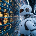 Robots Analyze Data Royalty Free Stock Photo