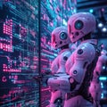 Robots Analyzing Data Royalty Free Stock Photo