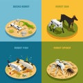 Robots Animals Isometric Design Concept