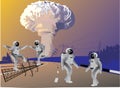 Robots and atomic explosion