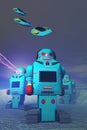Robots on the Attack Royalty Free Stock Photo