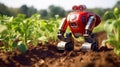 Robots for automated crop maintenance with gathering information about plant health and condition. An agribots working in the