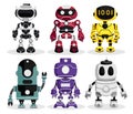 Robots character vector set. Robotic characters with modern technology for robots collection design isolated in white background.