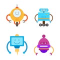 Robots Collection Types Set Vector Illustration