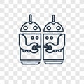 Robots concept vector linear icon isolated on transparent background, Robots concept transparency logo in outline style