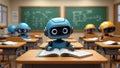 Robots Engaged in Learning in a Classroom Setting During the Day Royalty Free Stock Photo
