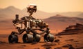 robots that are exploring planets or moons, generative ai Royalty Free Stock Photo
