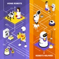 Robots Helpers Vertical Isometric Banners