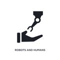 robots and humans isolated icon. simple element illustration from artificial intellegence concept icons. robots and humans