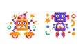 Robots Icons Set, Funny Chatbots, Artificial Intelligence Flat Vector Illustration