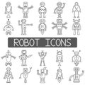 Robots icons set