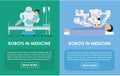 Robots in medicine. Flat Vector illustration. Medicine concept.