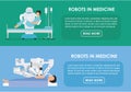 Robots in medicine. Vector illustration. Flat