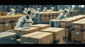 Robotic package handling is vital in warehouse automation, optimizing the supply chain AIG62