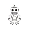 Robots outline vector icon. Thin line black robots icon