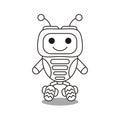 Robots outline vector icon. Thin line black robots icon