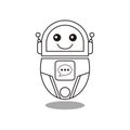 Robots outline vector icon. Thin line black robots icon