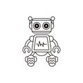 Robots outline vector icon. Thin line black robots icon