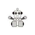 Robots outline vector icon. Thin line black robots icon