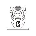 Robots outline vector icon. Thin line black robots icon