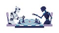 Robots Playing Chess AI Strategy Artificial Intelligence Vector, vector design Generative AI Royalty Free Stock Photo