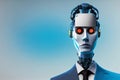 Robots. Robot businessman. Futuristic interpretation Future 2025. Illustration. My collection