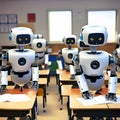 robots are in school classrooms Royalty Free Stock Photo